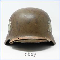WWII German M35 Helmet Stahlhelm Norwegian Reissue SF64 Double Decal Original