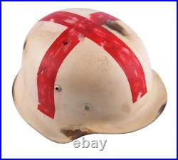 WWII German M35 Medic Winter Cammo Helmet WWII German M35 Medic Winter Cammo Helmet