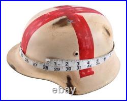 WWII German M35 Medic Winter Cammo Helmet WWII German M35 Medic Winter Cammo Helmet
