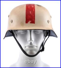 WWII German M35 Medic Winter Cammo Helmet