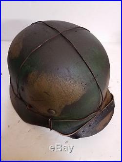 WWII German M35 Normandy 3 Wire camo Helmet