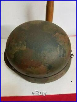 WWII German M35 Normandy aged camo Helmet