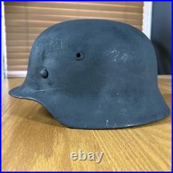 WWII German M40 Helmet NS 66 6076 With Inspection Stamp New Liner And Strap