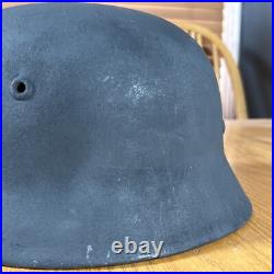 WWII German M40 Helmet NS 66 6076 With Inspection Stamp New Liner And Strap