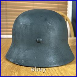 WWII German M40 Helmet NS 66 6076 With Inspection Stamp New Liner And Strap