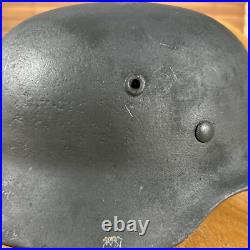 WWII German M40 Helmet NS 66 6076 With Inspection Stamp New Liner And Strap