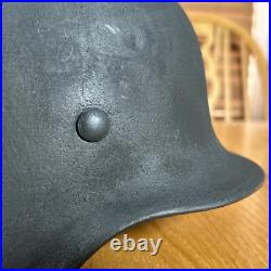 WWII German M40 Helmet NS 66 6076 With Inspection Stamp New Liner And Strap