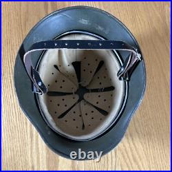 WWII German M40 Helmet NS 66 6076 With Inspection Stamp New Liner And Strap