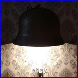 WWII German M40 Helmet Wall Light, Vintage, Trench Art Style, Custom Made, Loft