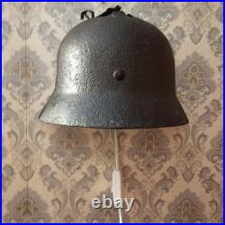 WWII German M40 Helmet Wall Light, Vintage, Trench Art Style, Custom Made, Loft