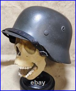 WWII German M40 Original Helmet, Restored Steel Shell, Size 66, WW2? 3