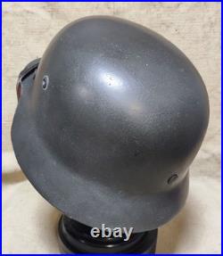 WWII German M40 Original Helmet, Restored Steel Shell, Size 66, WW2? 3
