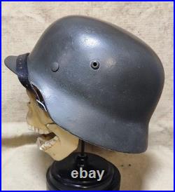WWII German M40 Original Helmet, Restored Steel Shell, Size 66, WW2? 3