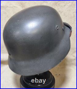 WWII German M40 Original Helmet, Restored Steel Shell, Size 66, WW2? 3