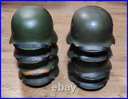 WWII German M40 Original Helmet, Restored Steel Shell, Size 66, WW2? 3