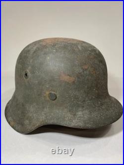 WWII German M40 Steel Helmet with Liner Chinstrap Military With German Coin