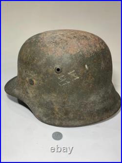 WWII German M40 Steel Helmet with Liner Chinstrap Military With German Coin