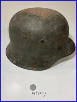 WWII German M40 Steel Helmet with Liner Chinstrap Military With German Coin