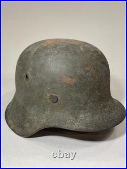 WWII German M40 Steel Helmet with Liner Chinstrap Original Paint Military