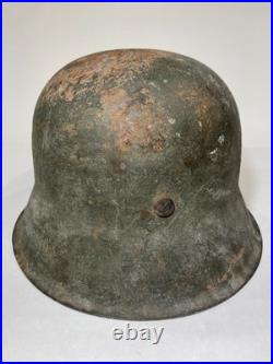WWII German M40 Steel Helmet with Liner Chinstrap Original Paint Military