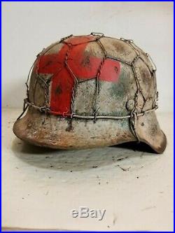 WWII German M42 Chicken wire Half basket Winter Medic Helmet