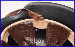 WWII German M42 ET64 Helmet with Original Split Pins, Post-War Black Czech Refit WWII German M42 ET64 Helmet with Original Split Pins, Post-War Black Czech Refit
