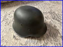 WWII German M42 Helmet Restored Original Shell with New Liner