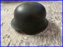WWII German M42 Helmet Restored Original Shell with New Liner