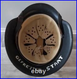 WWII German M42 Helmet with Chin Strap & New Liner Size 58