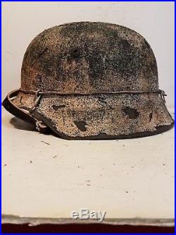 WWII German M42 Winter Camo Helmet