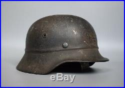 WWII German Original M40 Beaded Volkssturm Helmet 1945 WW2 Equipment Liner Strap