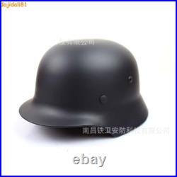 WWII German Soldier M35 Black Steel Helmet Military Field Helmet Motorcycle Hat