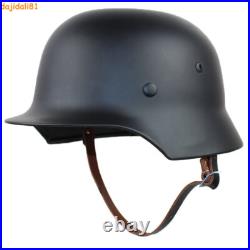 WWII German Soldier M35 Black Steel Helmet Military Field Helmet Motorcycle Hat