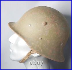 WWII German Type 1 Bulgarian Army Steel Combat Helmet M36 M1936 withRolled Edge