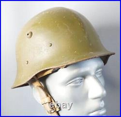 WWII German Type 1 Bulgarian Army Steel Combat Helmet M36 M1936 withRolled Edge