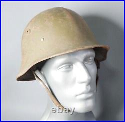 WWII German Type 1 Bulgarian Army Steel Combat Helmet M36 M1936 withRolled Edge