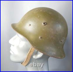 WWII German Type 1 Bulgarian Army Steel Combat Helmet M36 M1936 withRolled Edge