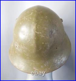 WWII German Type 1 Bulgarian Army Steel Combat Helmet M36 M1936 withRolled Edge