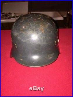 WWII German double decal combat helmet unit marked liner and named SE60