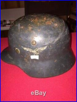 WWII German double decal combat helmet unit marked liner and named SE60