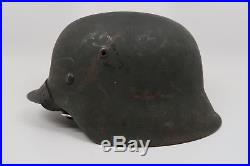 WWII German steel M42 Wehrmacht helmet Heer Luftwaffe US Army combat souvenir