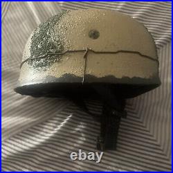 WWII M38 German Camo Fallschirmjager Paratrooper Helmet