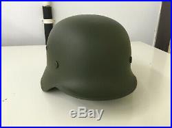 WWII Original German M40 Helmet, Repainted with Repro Liner and Chinstrap, SE66