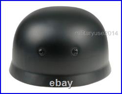 WWII WW2 GERMAN FALLSCHIRMJAGER M38 BLACK STEEL HELMET With Leather Liner