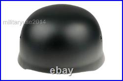 WWII WW2 GERMAN FALLSCHIRMJAGER M38 BLACK STEEL HELMET With Leather Liner