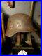 WWII-WW2-German-Helmet-Relic-M35-DD-SS-liner-Partial-Camo-cover-with-Hangars-01-blh