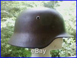 WWII WW2 German M-40 Helmet. Size 66 Shell SE66. Serial # 1086 Elite Lot #