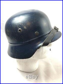 WWII WW2 German M35 Beaded Civil Helmet, Civil, Original, Steel, Liner, Stahlhelm, War