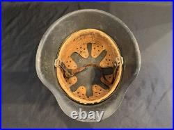 WWII WW2 German M40 Stahlhelm Helmet with Liner! Named with Production Marks