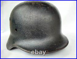 WWII. WW2. German Original Helmet M35 NS64 Stalhelm Black